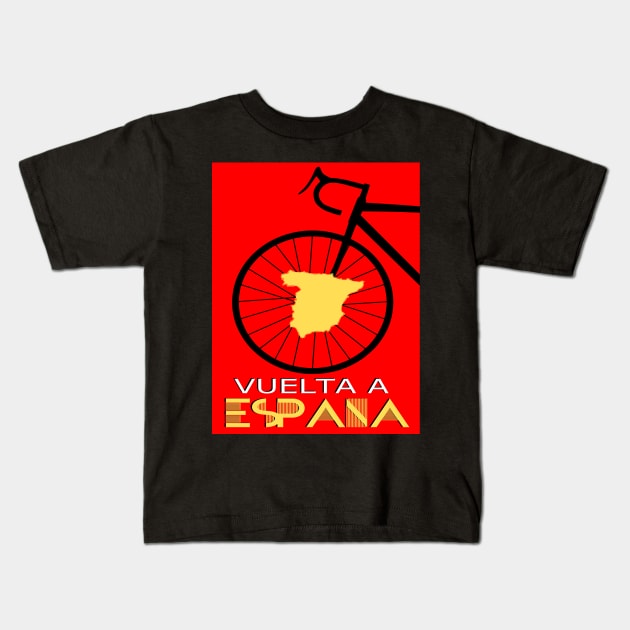 Ciclismo Vuelta a España Kids T-Shirt by vintagejoa